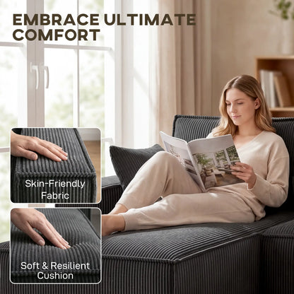 Modular U Shaped Sectional Sofa, Double Chaises, Spring Cushions, Dark Grey L Shaped Couchs at Gallery Canada
