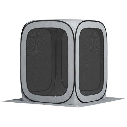 6x6ft Pop Up Screen Tent, UPF50+ Portable Camping Gazebo, Light Grey Camping Tents Light Grey at Gallery Canada