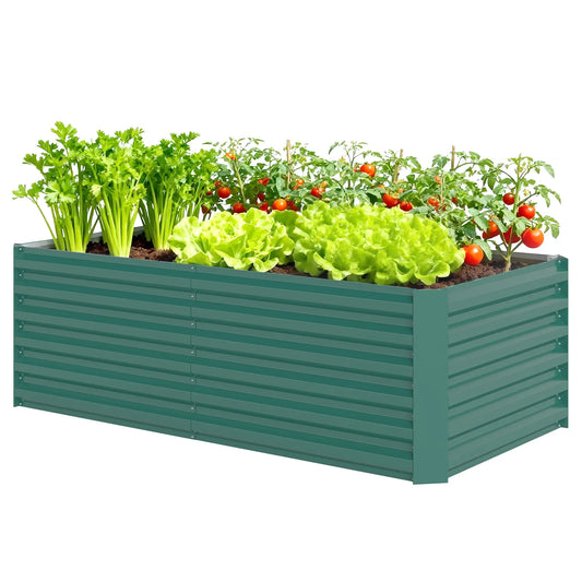 6' x 3' x 2' Raised Garden Bed, Galvanized Planter Box, Dark Green Galvanized Planter Boxes Dark Green at Gallery Canada