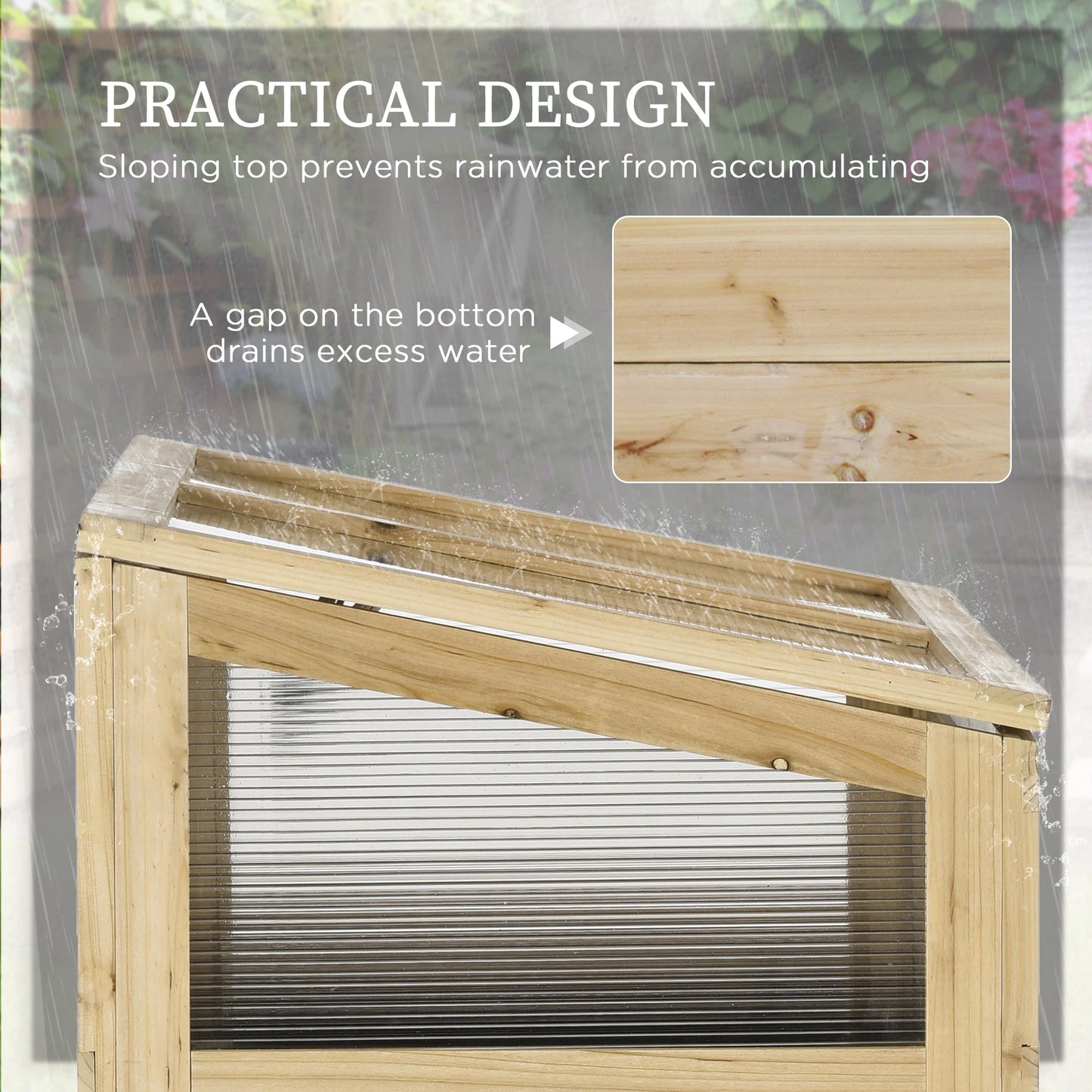 Raised Garden Bed, Outdoor Wooden PVC Elevated Planter Box, Natural Cold Frame Greenhouses at Gallery Canada