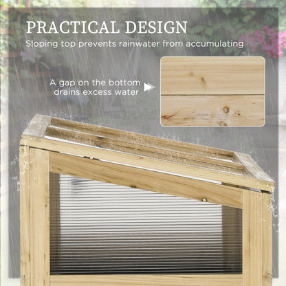Raised Garden Bed, Outdoor Wooden PVC Elevated Planter Box, Natural Cold Frame Greenhouses at Gallery Canada