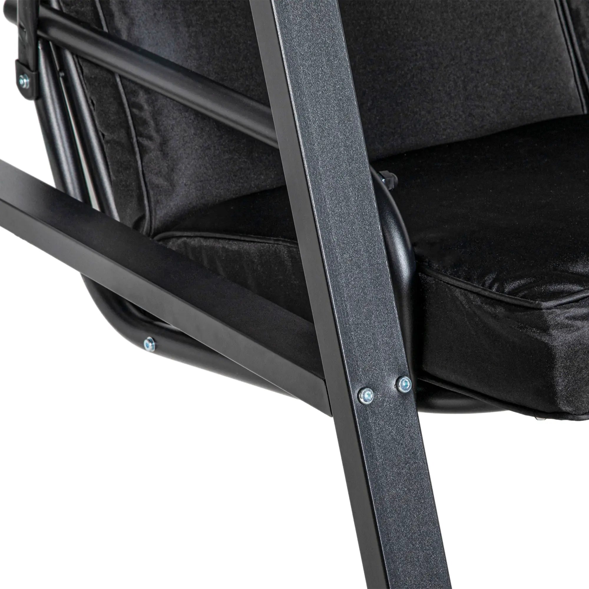 2-Seater Outdoor Porch Swing, Adjustable Canopy, Black Patio Swings with Stand at Gallery Canada