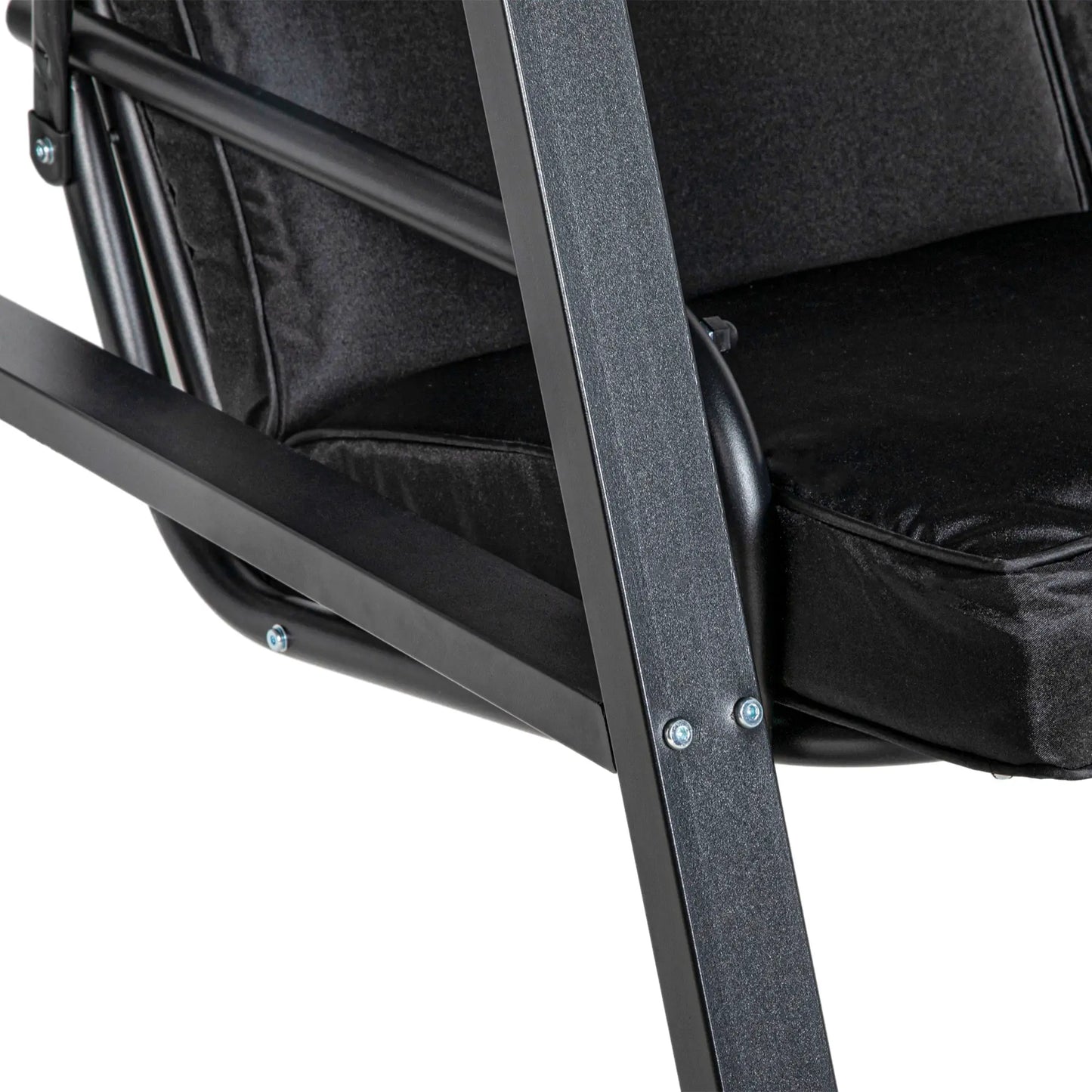 2-Seater Outdoor Porch Swing, Adjustable Canopy, Black Patio Swings with Stand at Gallery Canada