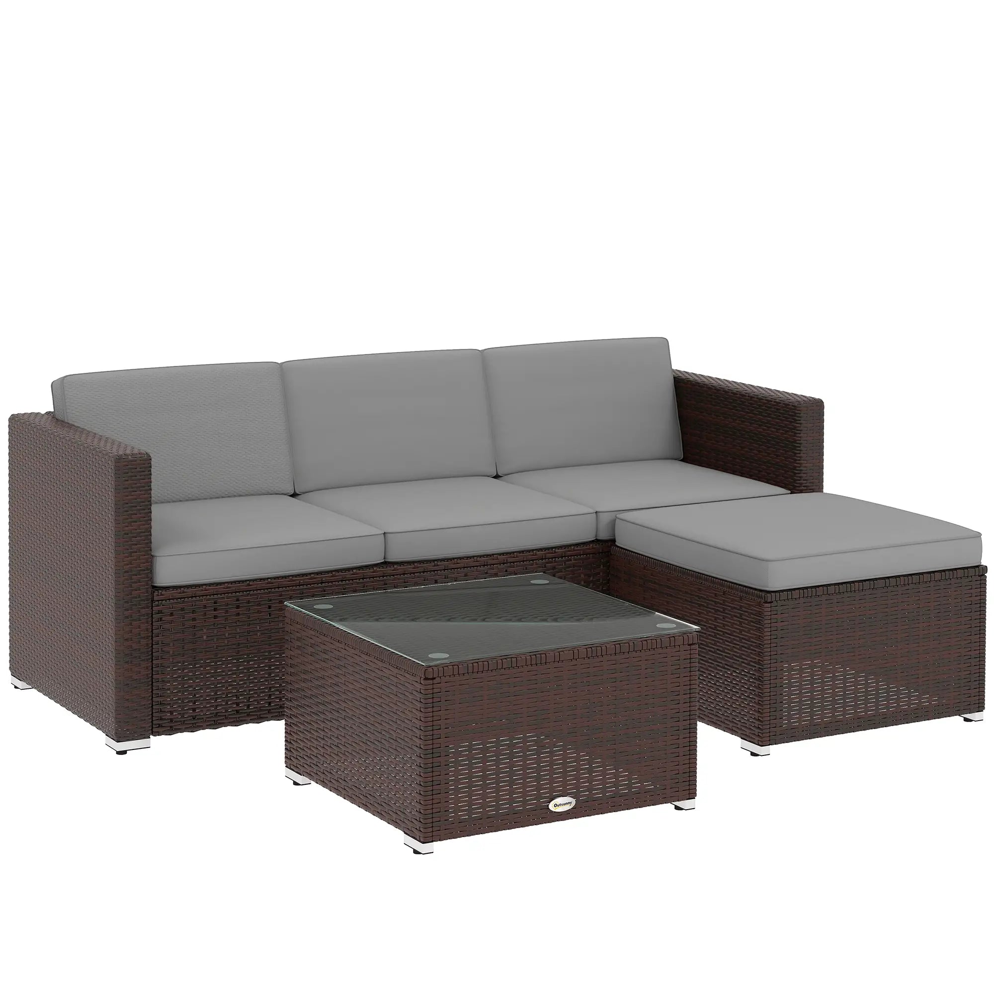 Patio Furniture, Corner Sofa Set with Soft Cushions, Grey Patio Furniture Sets at Gallery Canada