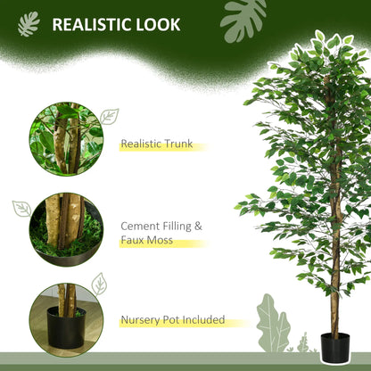 6ft Artificial Ficus Tree, Indoor Fake Plant with Pot Artificial Trees at Gallery Canada