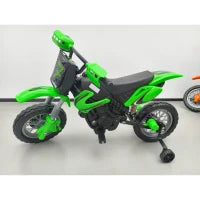 Moto électrique pour enfants 12V, Jouet à rouler, Roues d'entraînement, Vert