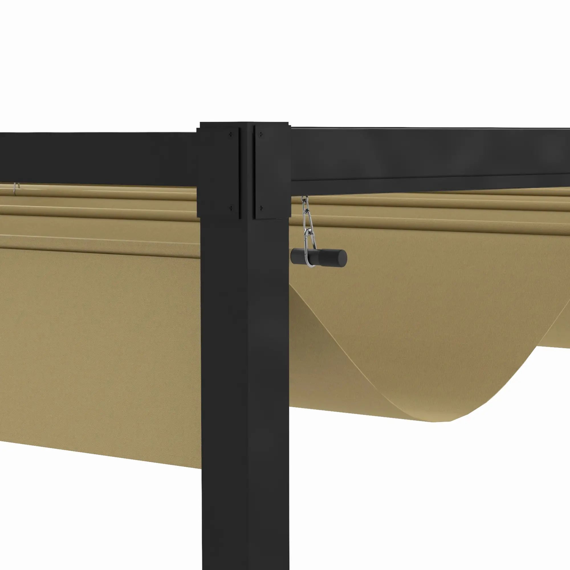 10' x 7' Patio Pergola, Retractable Canopy, Outdoor Sun Shelter, Khaki Pergolas at Gallery Canada