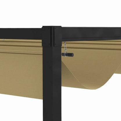 10' x 7' Patio Pergola, Retractable Canopy, Outdoor Sun Shelter, Khaki Pergolas at Gallery Canada