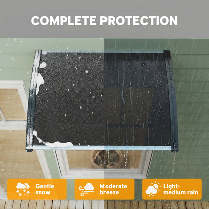 Window Awning Door Canopy, 29.9" x 39.4", Transparent Polycarbonate Cover Door Awnings at Gallery Canada