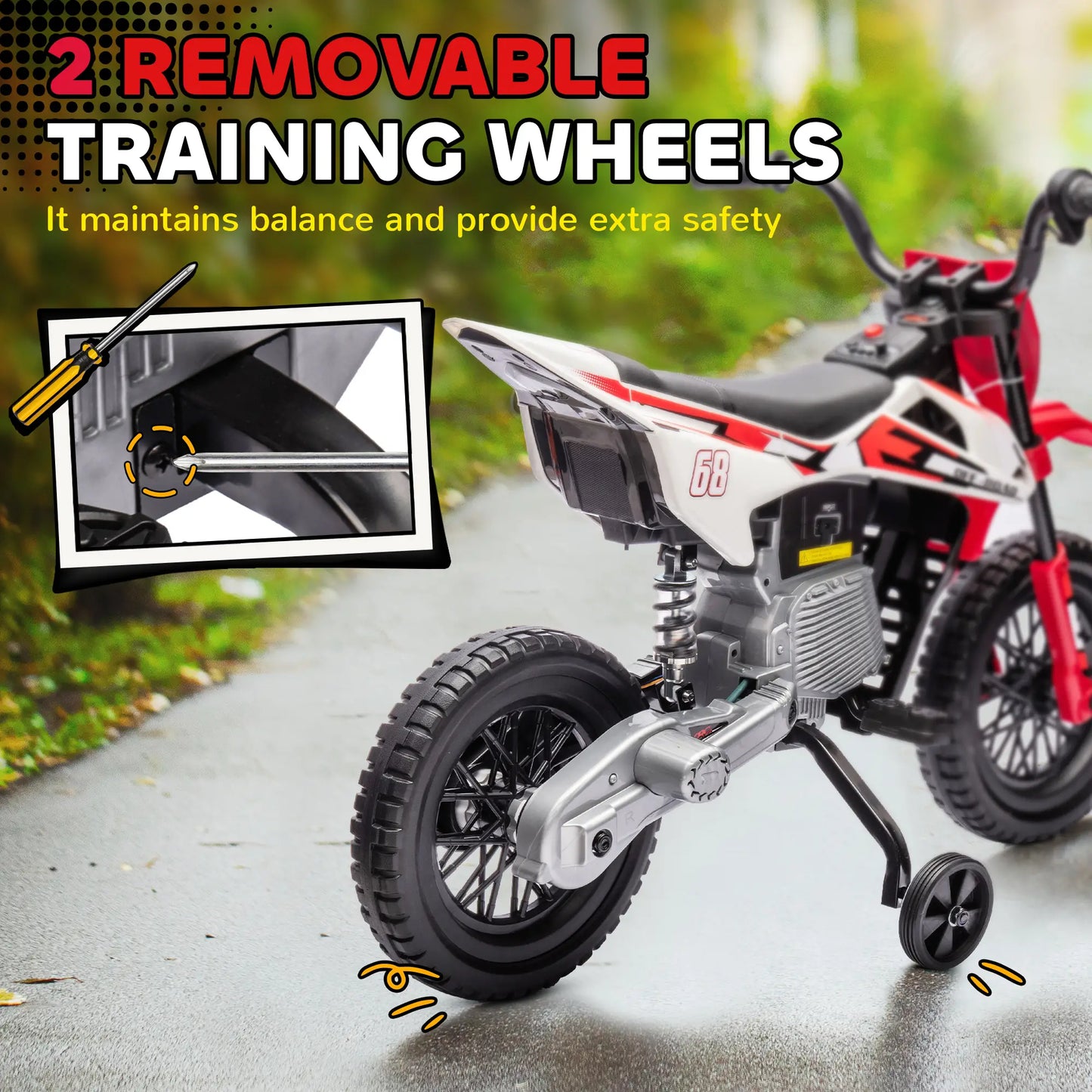 12V Kids Dirt Bike, Electric Motorcycle, Red Electric Motorcycles at Gallery Canada