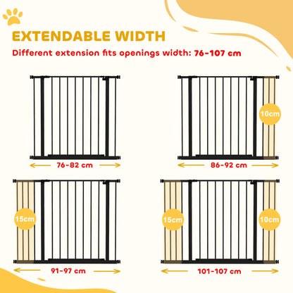 Pressure Fit Dog Gate, 29.9''-42.1'' Width, Black Houses, Kennels & Pens at Gallery Canada