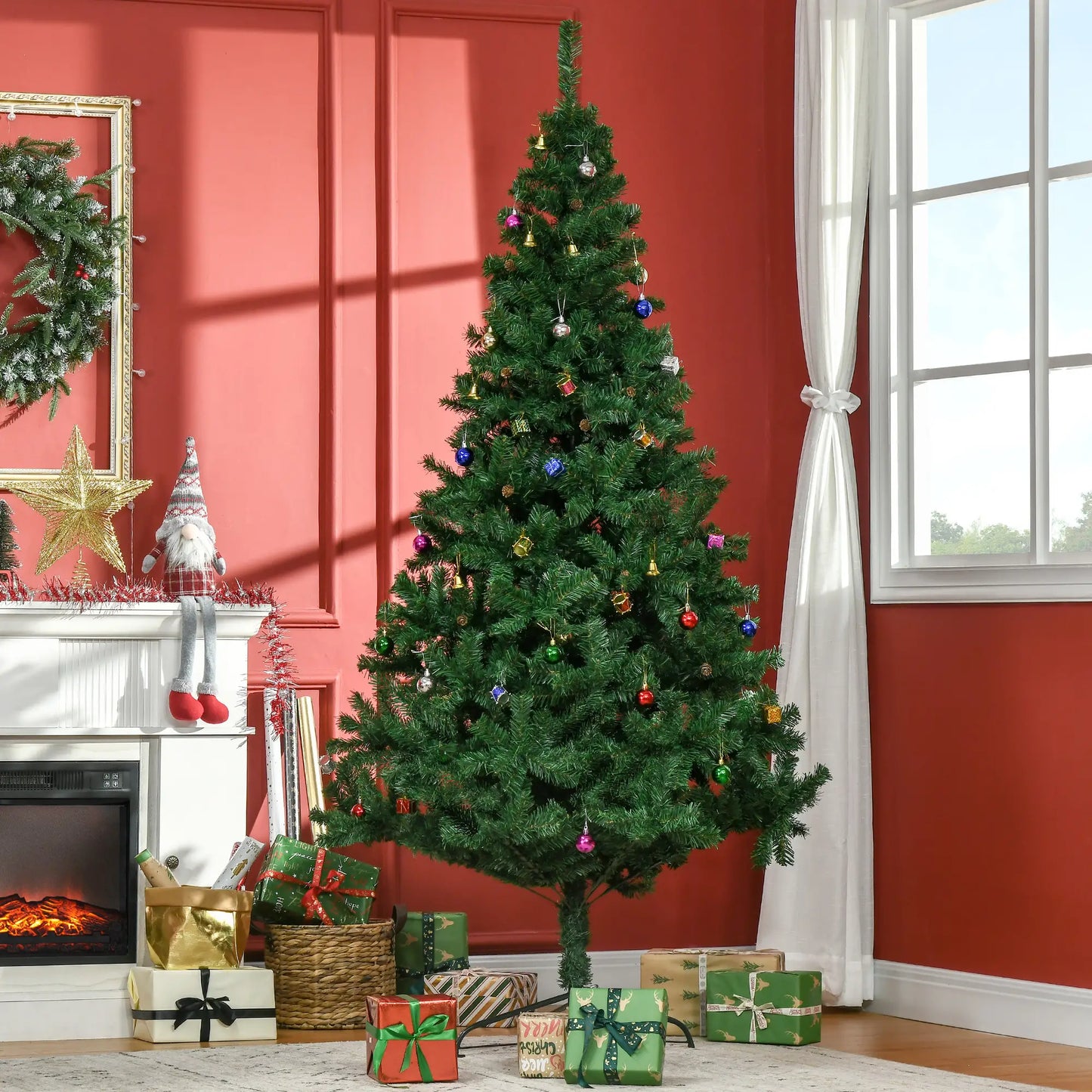 7ft Artificial Christmas Tree, Holiday Party Decoration, Green Artificial Christmas Trees at Gallery Canada