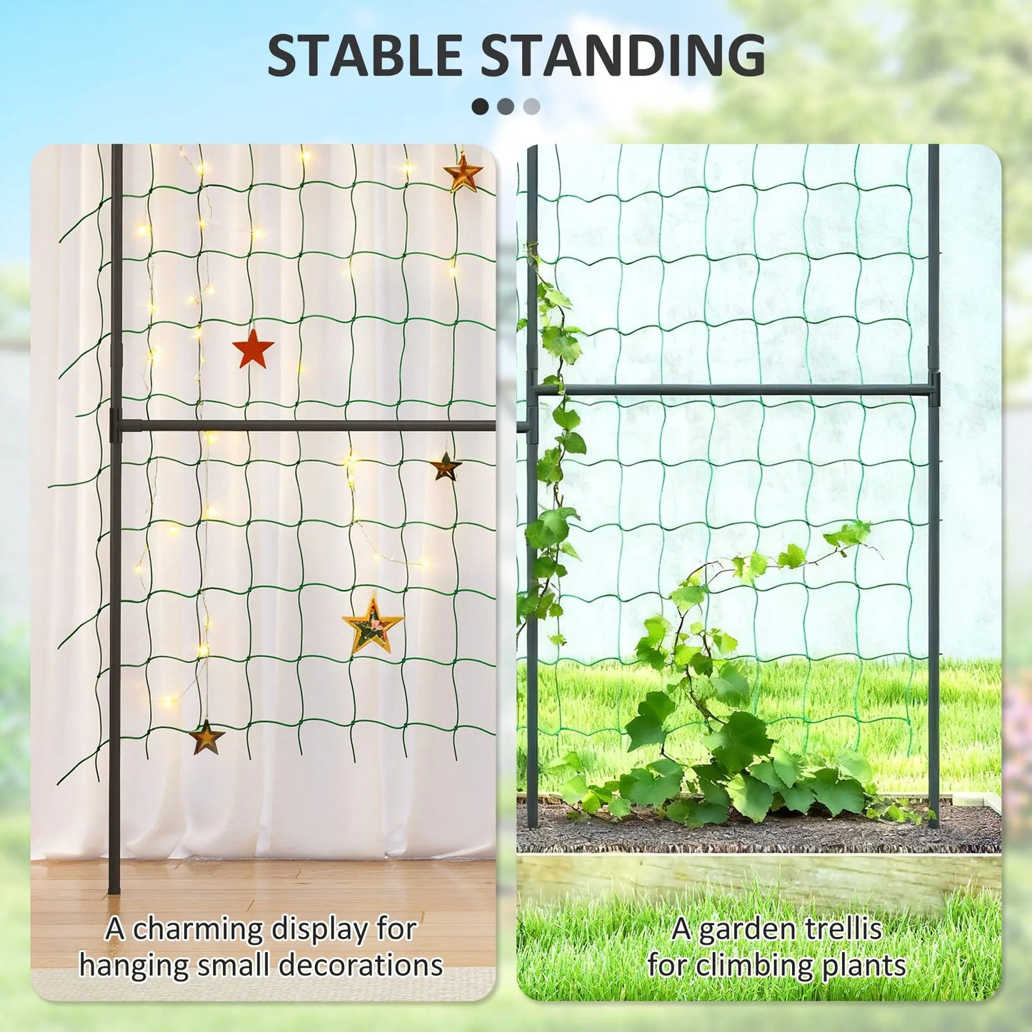 6.4FT Tall Metal Garden Arch Trellis, Plant Support With Climbing Net Plant Stands at Gallery Canada