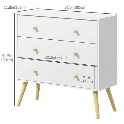 Dresser, 3 Drawers, Solid Wood Legs, Storage Organizer, White Storage Cabinets at Gallery Canada