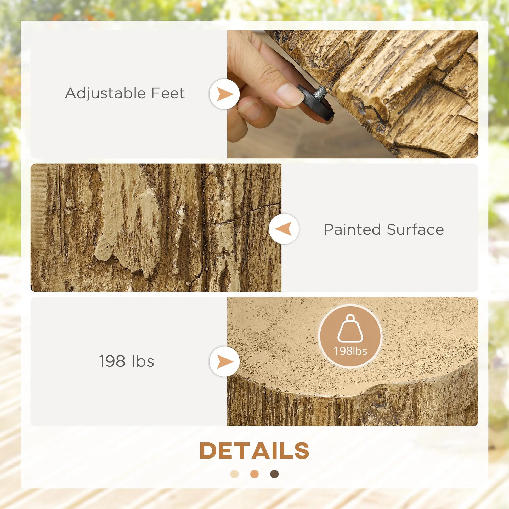 Concrete Finish Side Table, Lightweight, 17", Natural Brown Side Tables at Gallery Canada