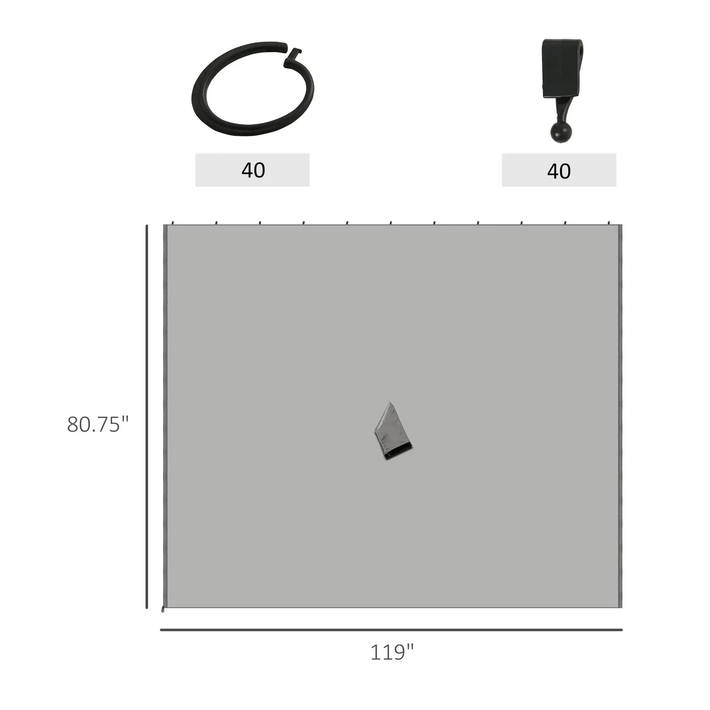 10' x 10' Gazebo Sidewall Set, 4 Panels, Light Grey Gazebo Sidewalls at Gallery Canada