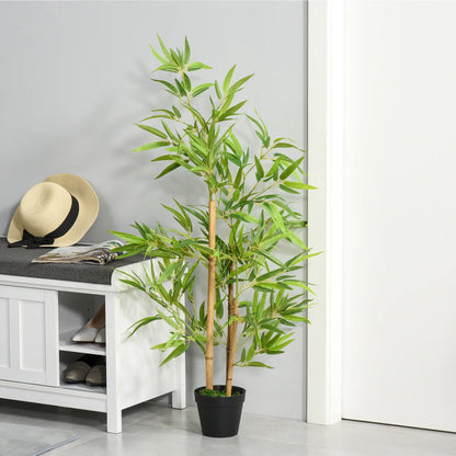 Artificial Bamboo Tree, 4ft, Realistic Leaf, Natural Trunk, Decorative Plant