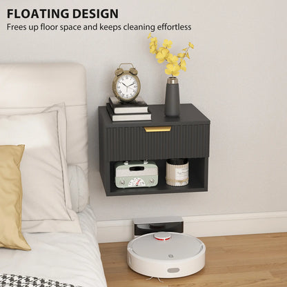 Floating Nightstands, Wall Mounted Bedside Tables Set of 2, Black Bedside Tables at Gallery Canada