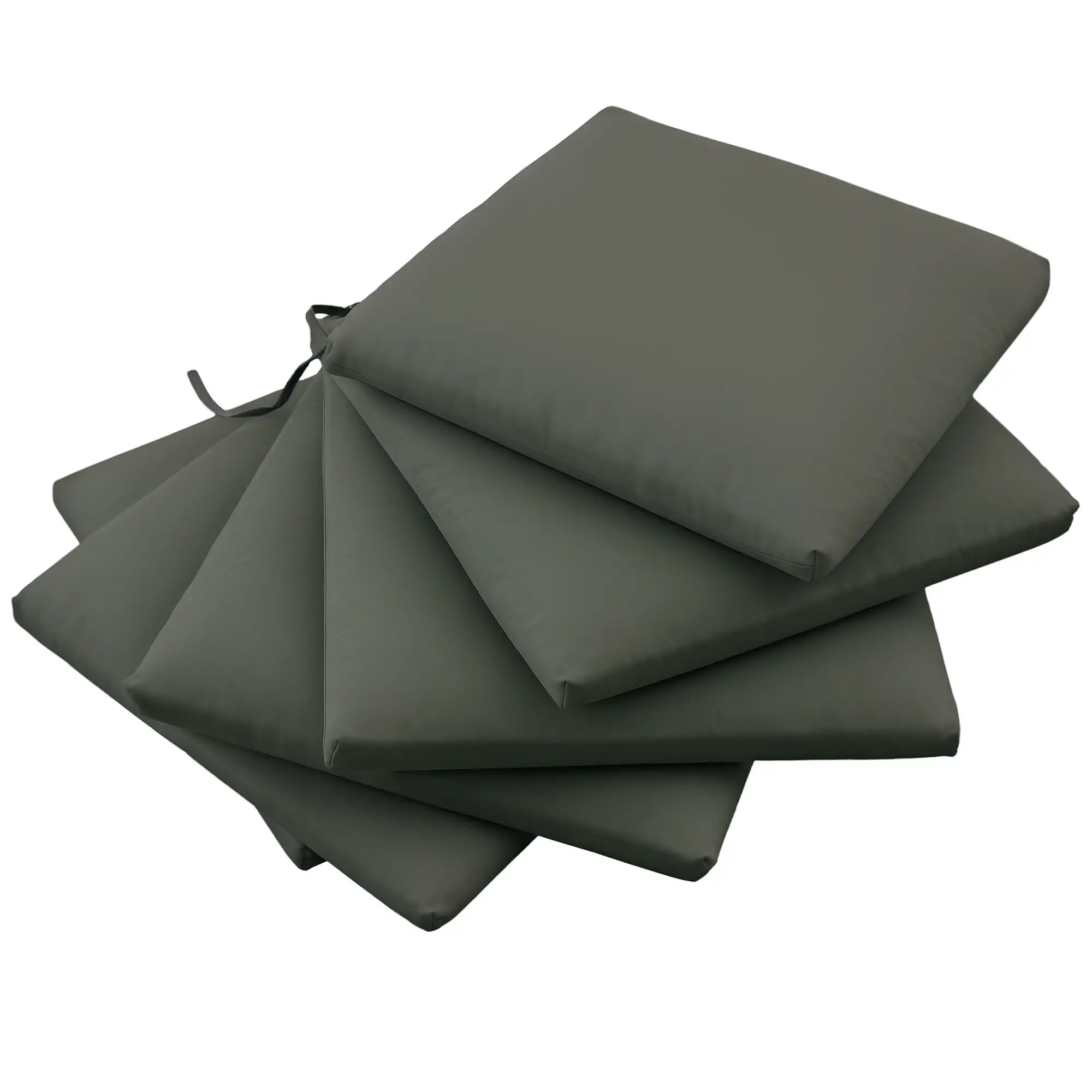 6-Piece Seat Cushion Pillows, Patio Chair Cushions with Ties, Charcoal Grey Patio Chair Cushions at Gallery Canada