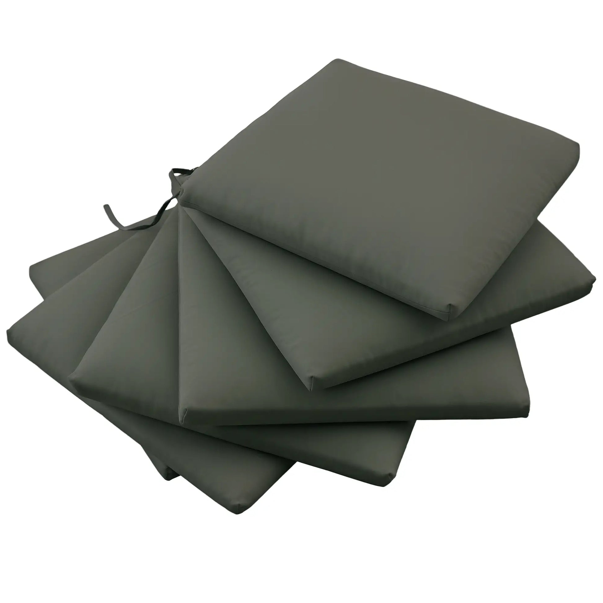 6-Piece Seat Cushion Pillows, Patio Chair Cushions with Ties, Charcoal Grey Patio Chair Cushions at Gallery Canada