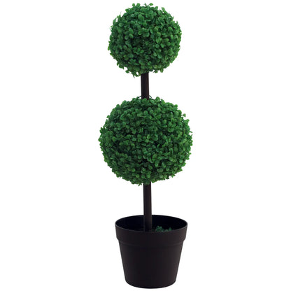 2 Ball Topiary Tree in Pot, Artificial Plant, Home Office Decor, Dark Green Artificial Trees at Gallery Canada