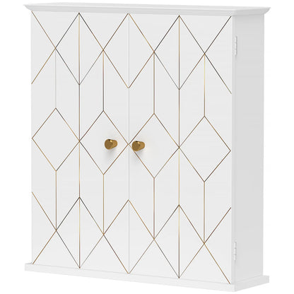 Bathroom Wall Cabinet, Medicine Storage, 2 Doors, Adjustable Shelf, White Bathroom Cabinets White at Gallery Canada