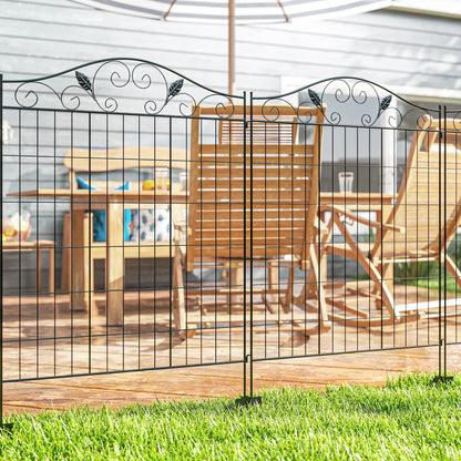 Garden Decorative Fence, 4 Panels 44in x 12ft, Steel Wire Border Edging Garden Fences at Gallery Canada