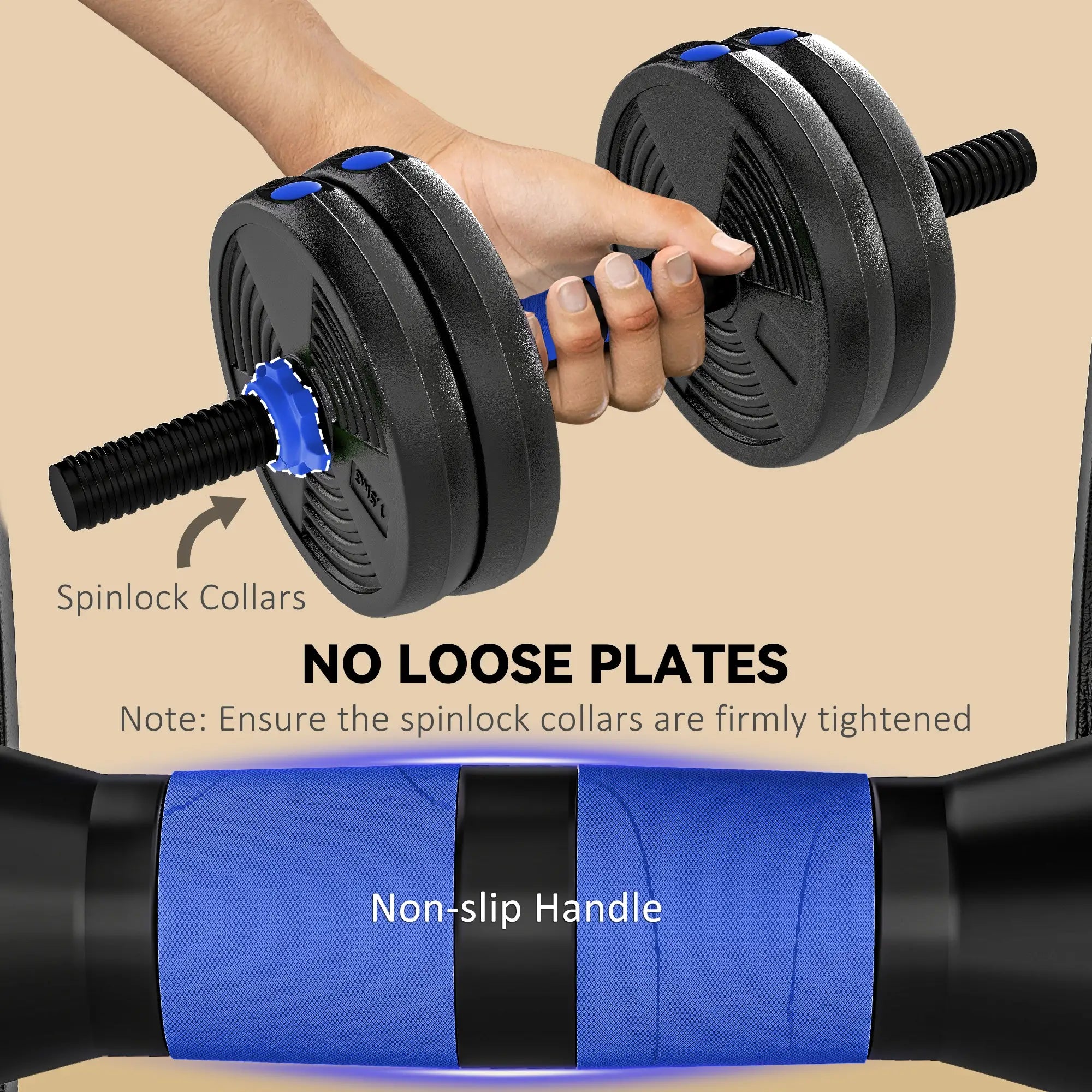 Adjustable Dumbbell Set, 33lb Free Weights With Connector Dumbbells & Barbells at Gallery Canada