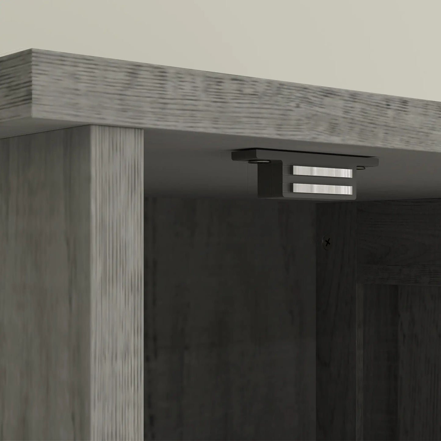 67" Tall Narrow Bathroom Cabinet, Adjustable Shelves, Barn Doors, Dark Grey Bathroom Cabinets at Gallery Canada