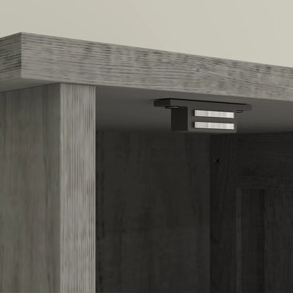 67" Tall Narrow Bathroom Cabinet, Adjustable Shelves, Barn Doors, Dark Grey Bathroom Cabinets at Gallery Canada