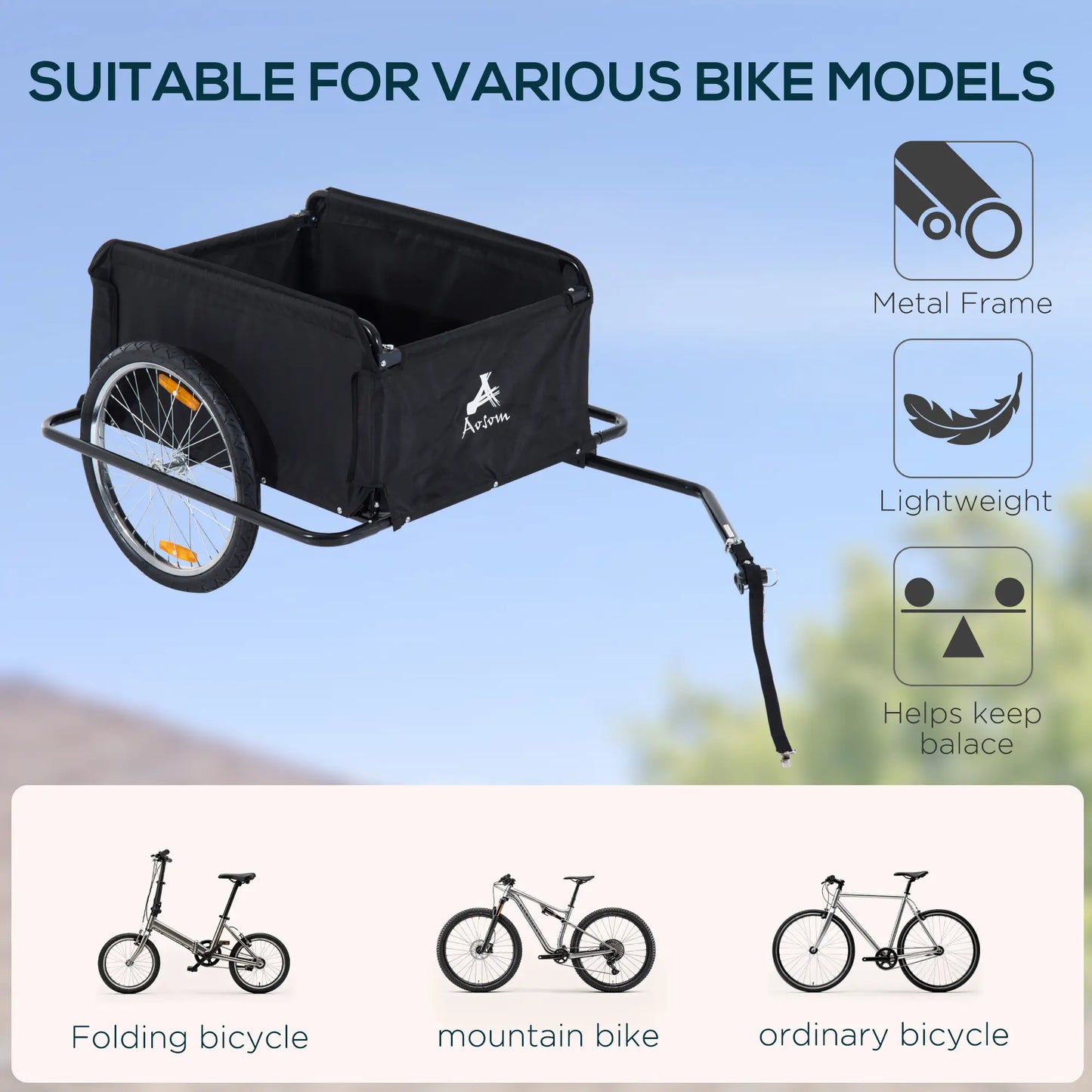Bicycle Trailer, Utility Cart, Removable Cover, Red Bike Cargo Trailers at Gallery Canada