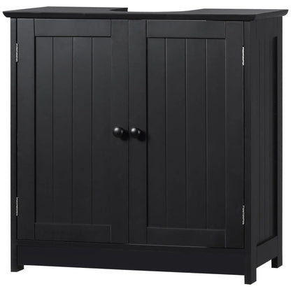 Under Sink Bathroom Cabinet, 2 Doors with Shelf, Black Bathroom Cabinets at Gallery Canada