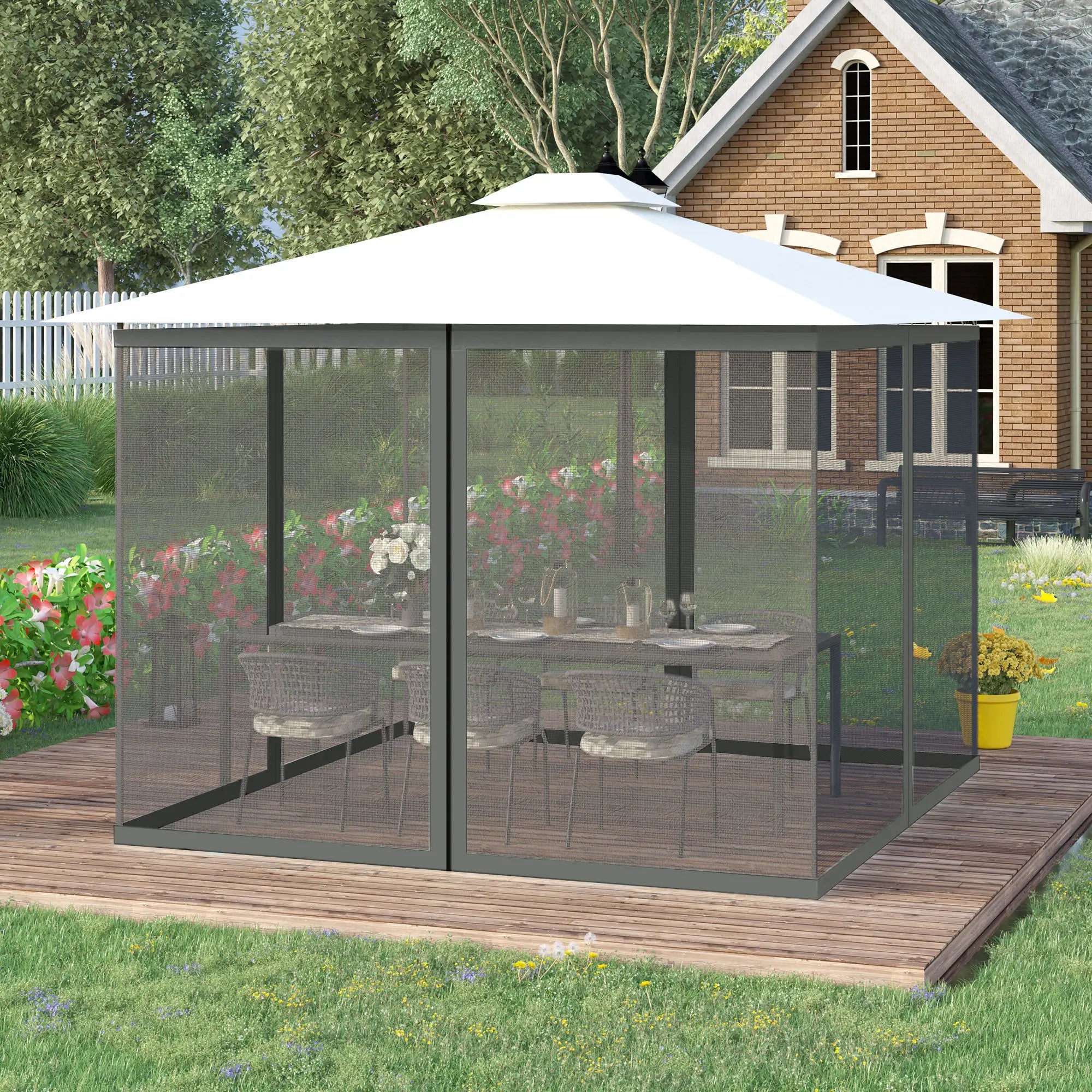 Replacement Mosquito Netting, Gazebo 10' x 13', Black Screen Walls, Zippers, Black Gazebos at Gallery Canada