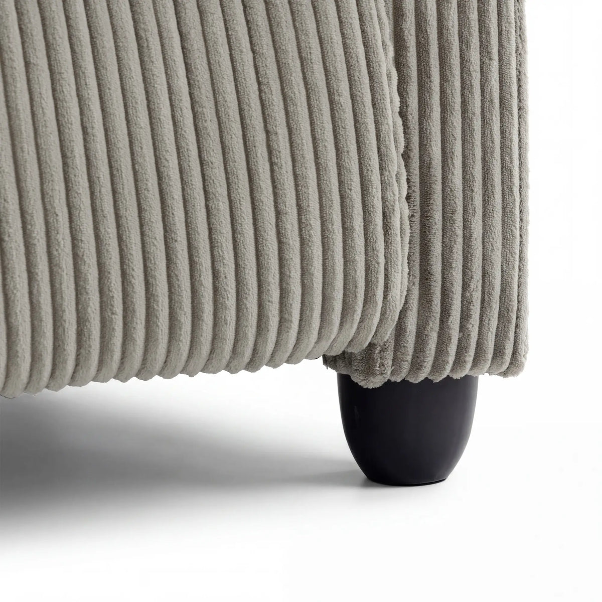 Corduroy Push Back Recliner Chair with Padded Seat, Grey Single Sofas at Gallery Canada