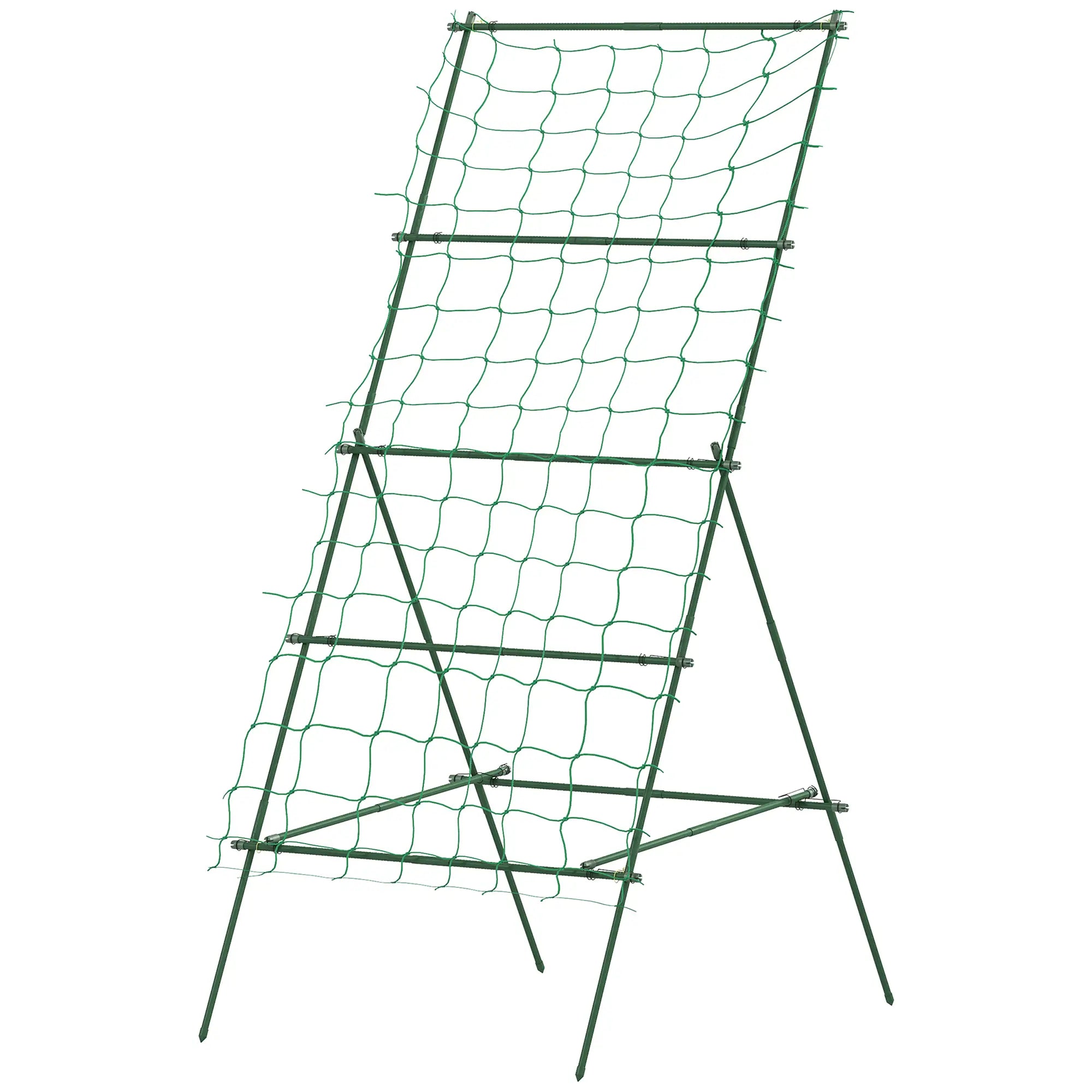 Adjustable A-Frame Garden Trellis, 20 Metal Clips, 4 Net Straps Plant Stands Green at Gallery Canada