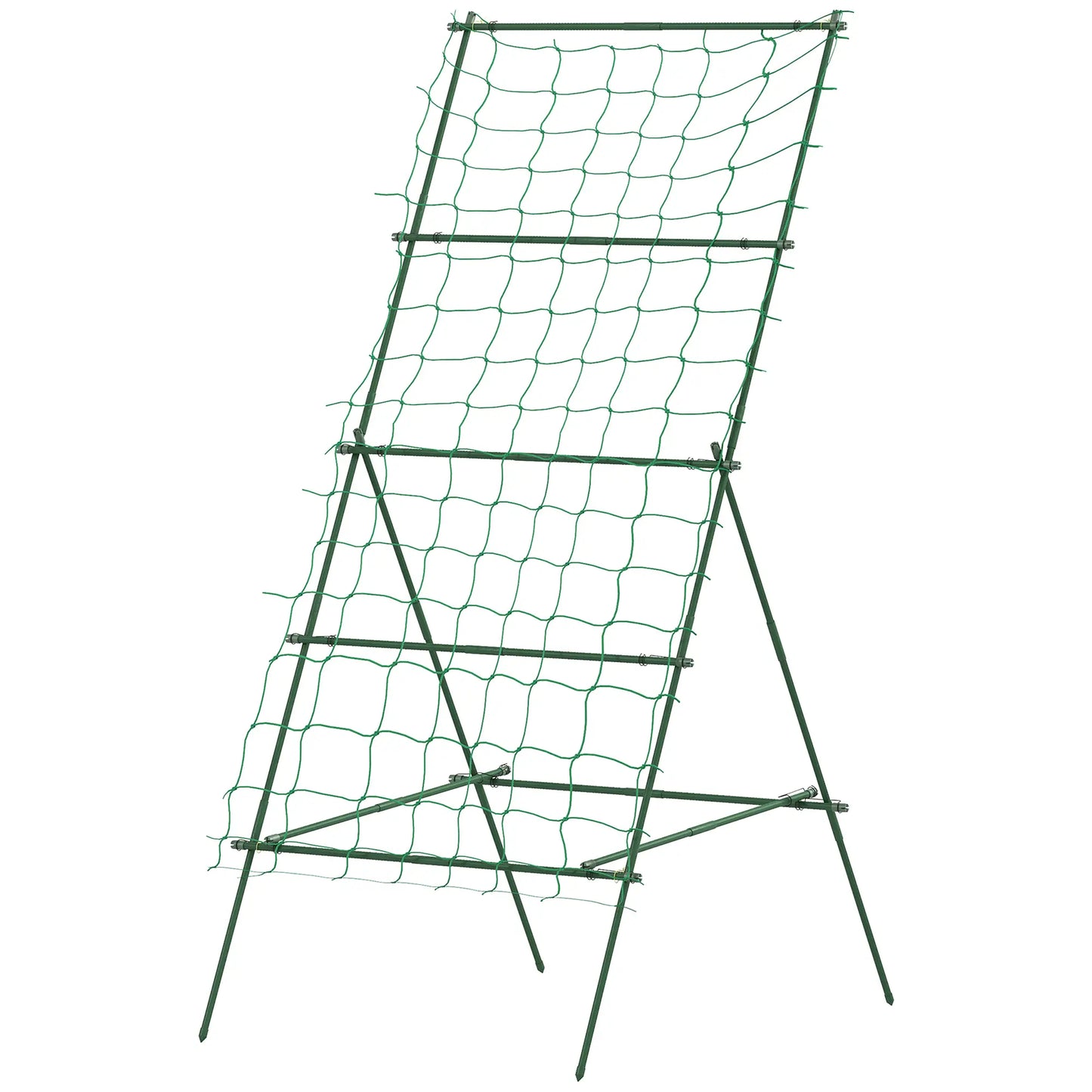 Adjustable A-Frame Garden Trellis, 20 Metal Clips, 4 Net Straps Plant Stands Green at Gallery Canada
