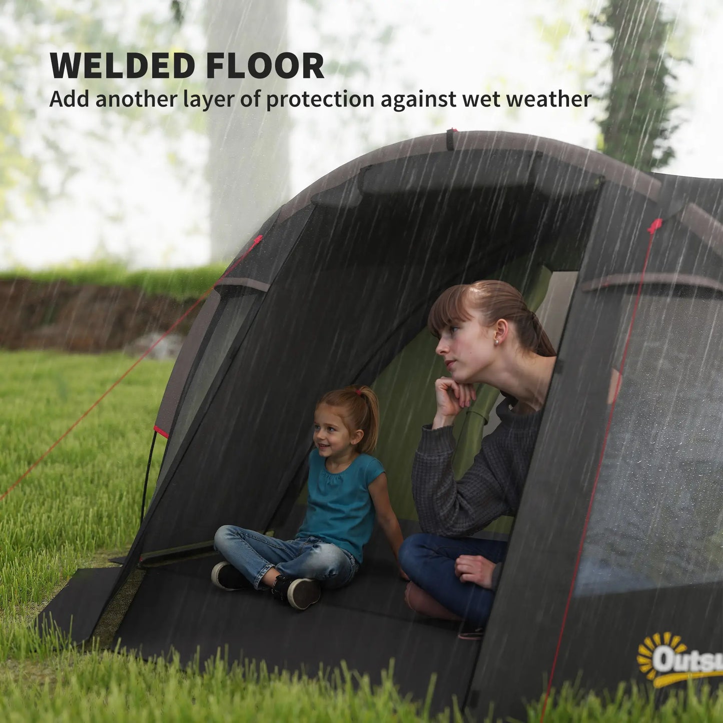 2-4 Man Camping Tent, 3000mm Waterproof, 2 Rooms, Sewn-in Groundsheet, 3 Doors Camping Tents at Gallery Canada