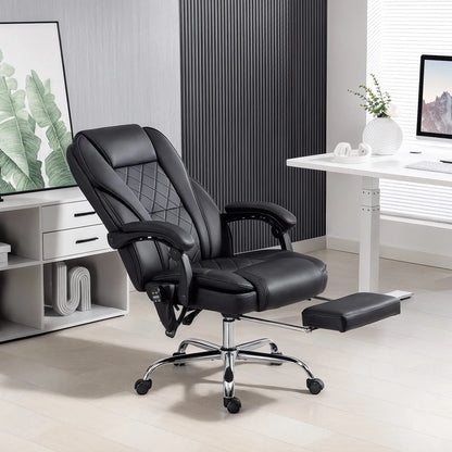 Massage Office Chair, Reclining Computer Chair, Adjustable Height, Footrest, Black Massage Chairs at Gallery Canada