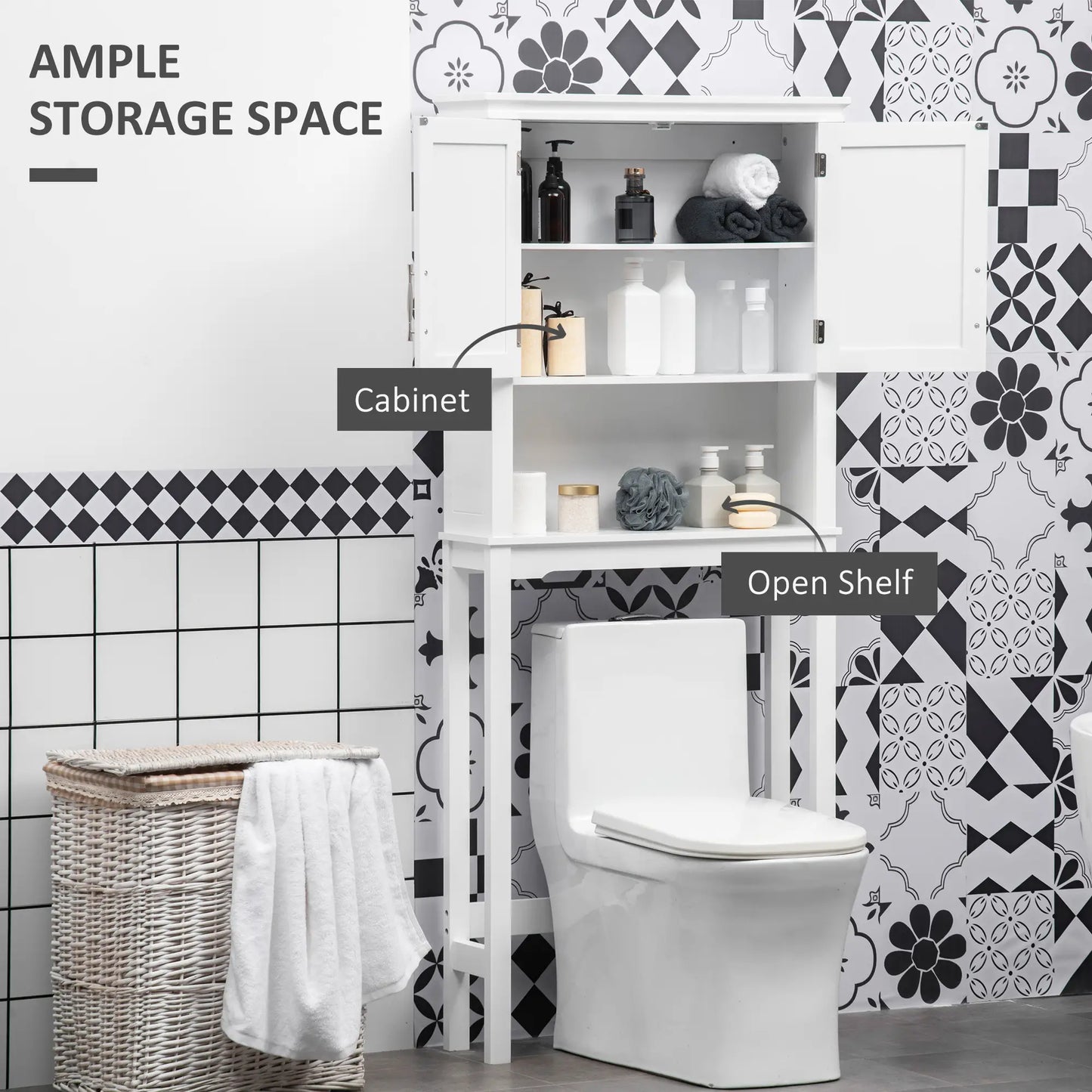Over Toilet Storage Cabinet, Bathroom Cabinet with Doors, Shelves Over The Toilet Storage at Gallery Canada