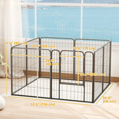 31.5" Portable Foldable Pet Playpen, 8 Panels with Door, Medium Dogs Houses, Kennels & Pens at Gallery Canada