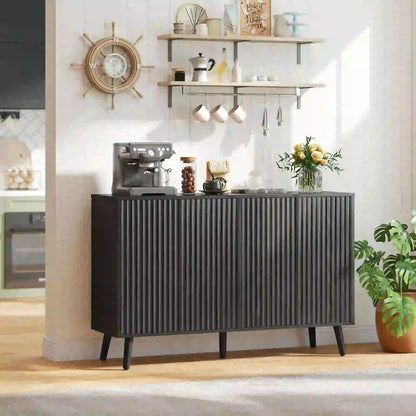 Buffet Cabinet with Storage, Modern Fluted Sideboard, Black Bar Cabinets at Gallery Canada