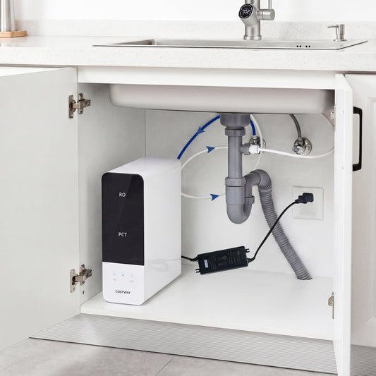 AW-RB05 Alkaline PH+ Reverse Osmosis Water Filter 600 GPD Tankless Under-Sink RO System, Black Small Appliances Black at Gallery Canada