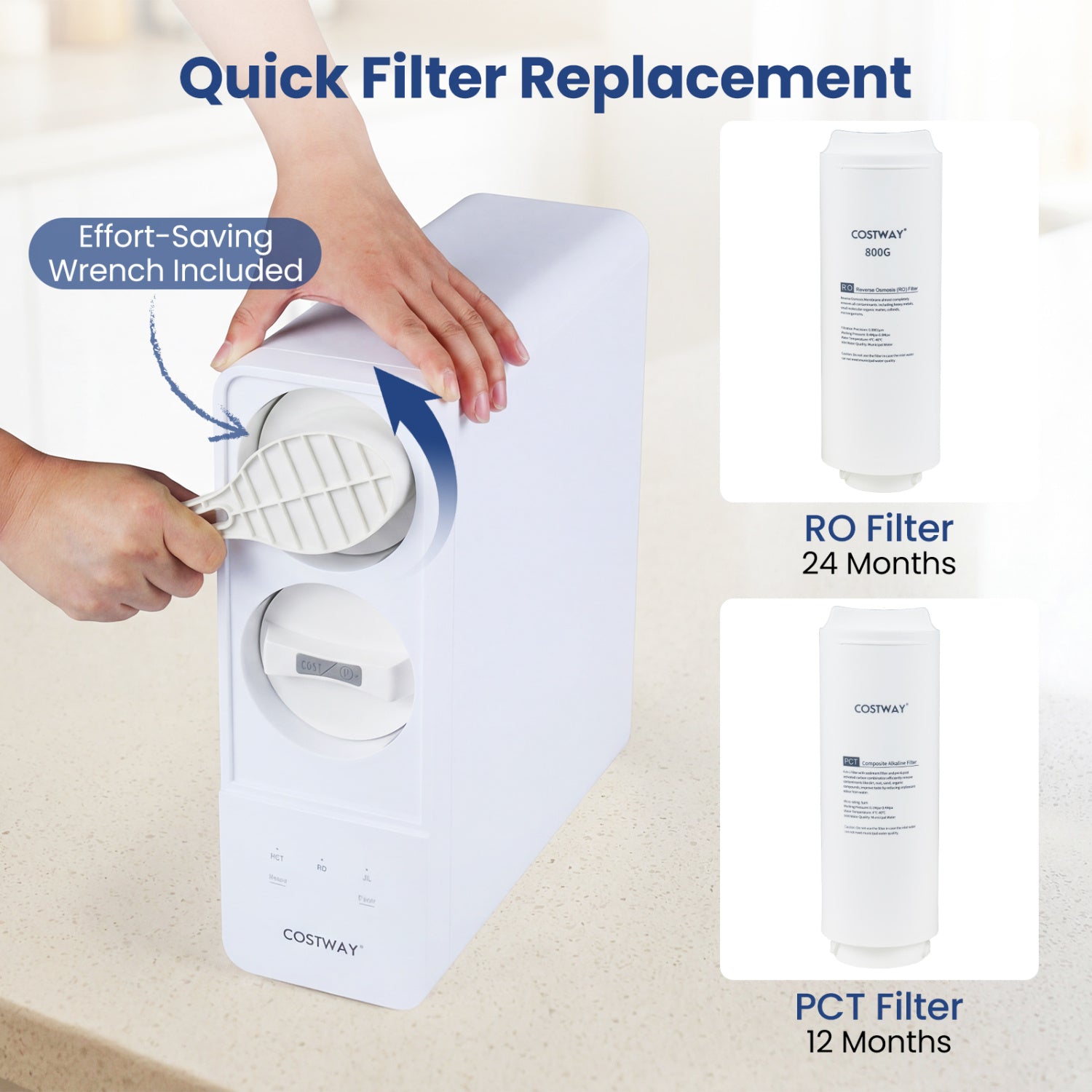 AW-RB05 Alkaline PH+ Reverse Osmosis Water Filter 800 GPD Tankless Under-Sink RO System, Black Small Appliances at Gallery Canada