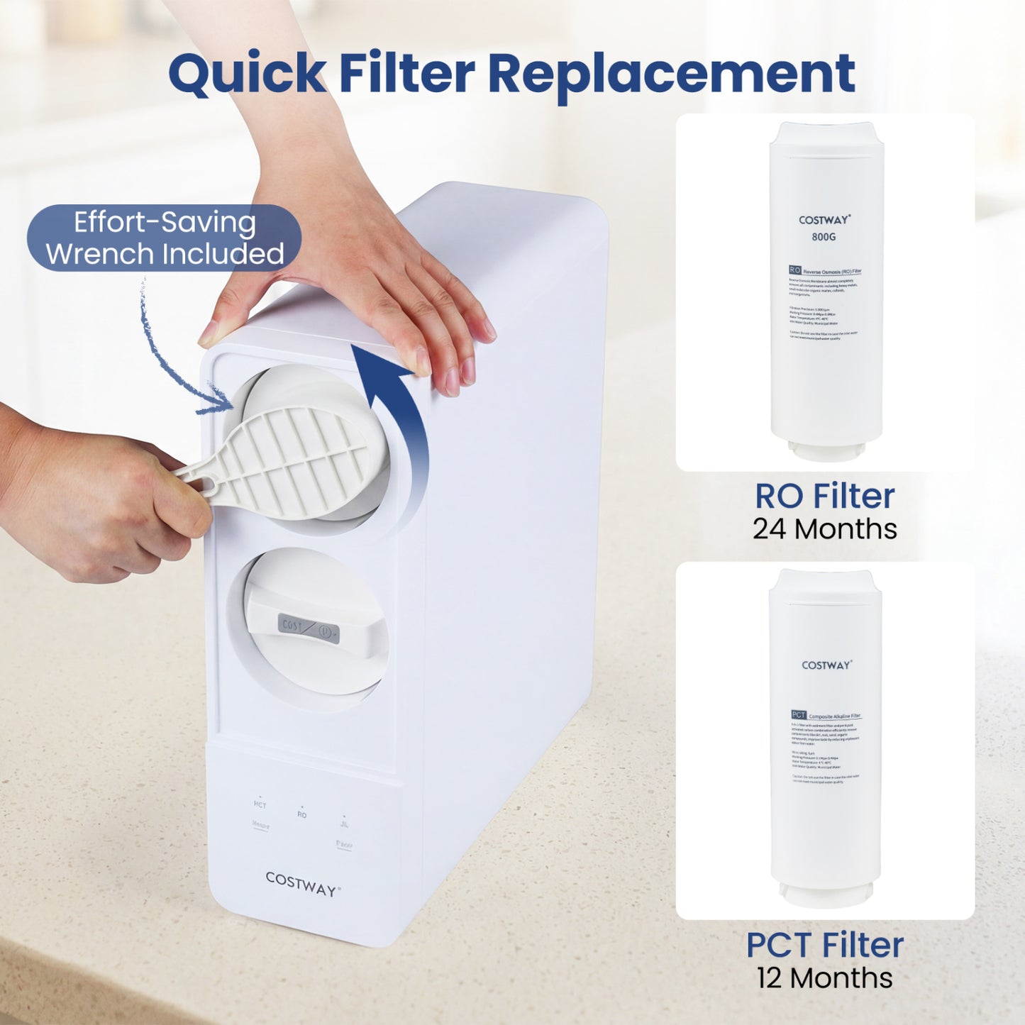 AW-RB05 Alkaline PH+ Reverse Osmosis Water Filter 800 GPD Tankless Under-Sink RO System, Black Small Appliances at Gallery Canada