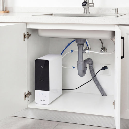 AW-RB05 Alkaline PH+ Reverse Osmosis Water Filter 600 GPD Tankless Under-Sink RO System, Black Small Appliances Black at Gallery Canada