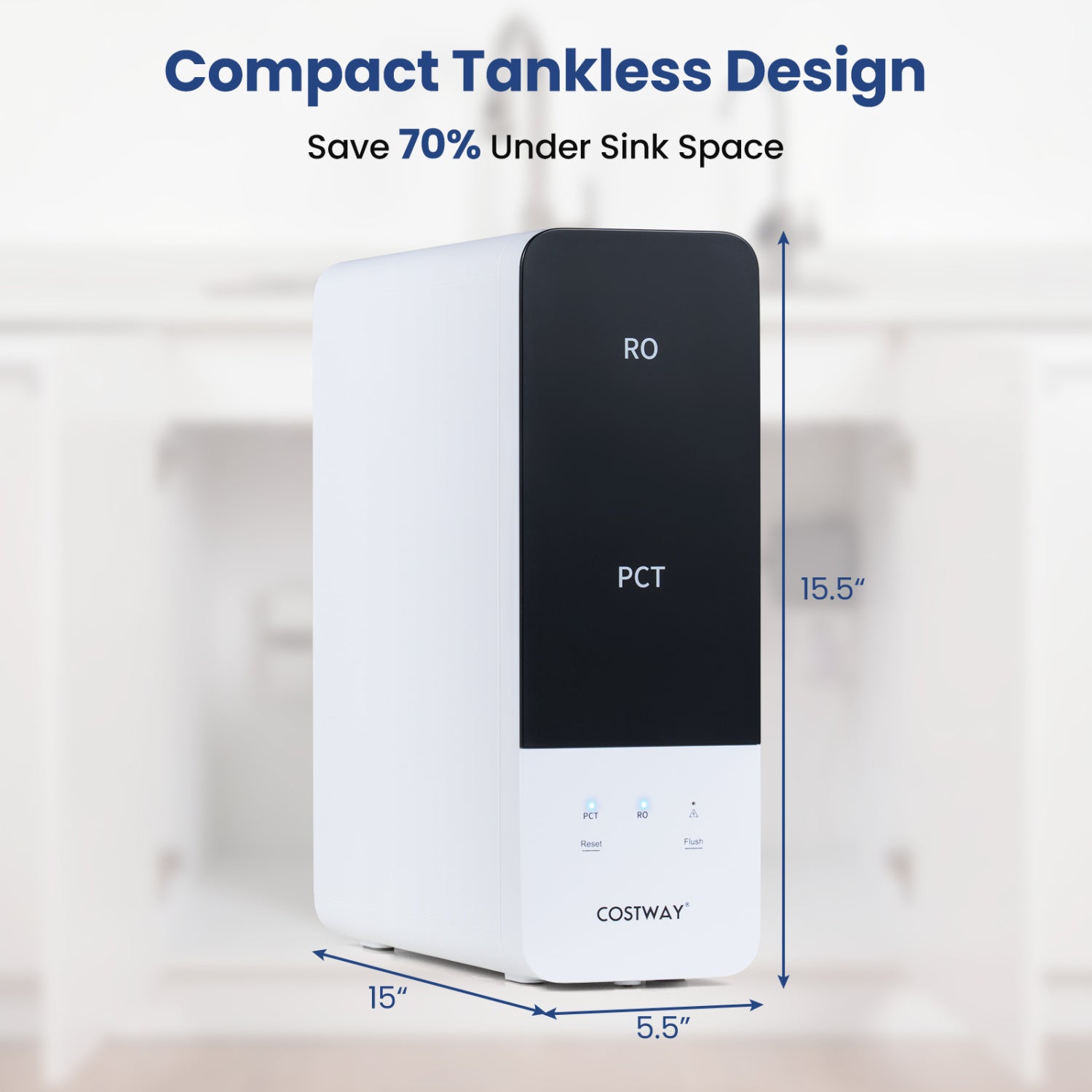 AW-RB05 Alkaline PH+ Reverse Osmosis Water Filter 600 GPD Tankless Under-Sink RO System, Black Small Appliances at Gallery Canada