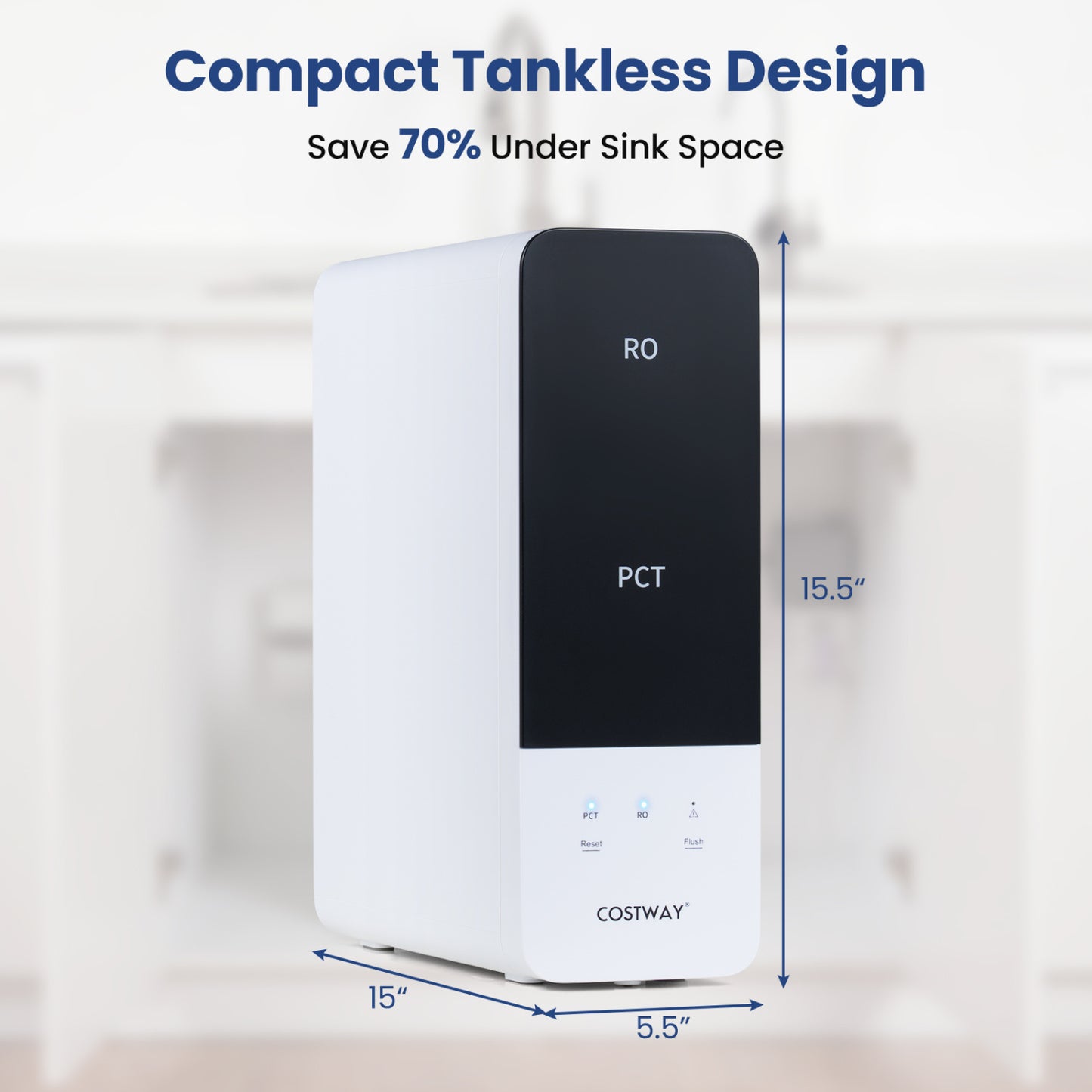 AW-RB05 Alkaline PH+ Reverse Osmosis Water Filter 600 GPD Tankless Under-Sink RO System, Black Small Appliances at Gallery Canada