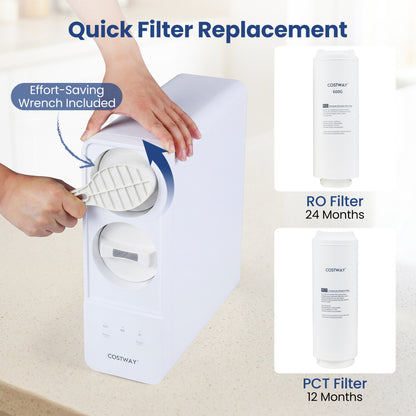 AW-RB05 Alkaline PH+ Reverse Osmosis Water Filter 600 GPD Tankless Under-Sink RO System, Black Small Appliances at Gallery Canada