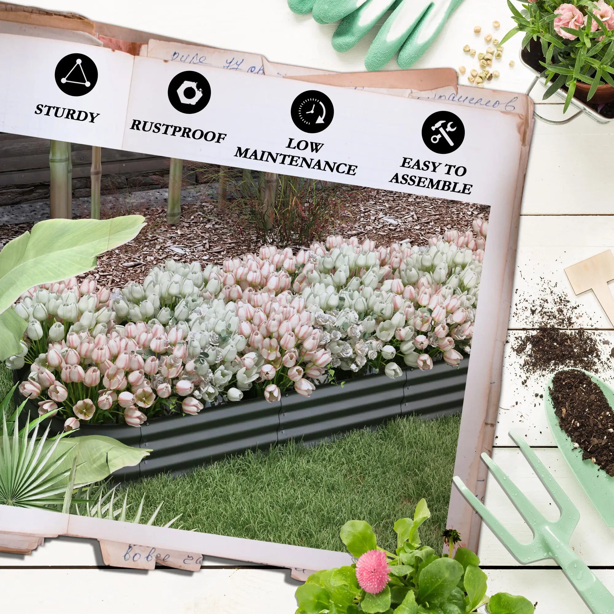 7.9 x 2 x 1ft Galvanized Raised Garden Bed, Metal Planter Box, Dark Grey Raised Garden Beds at Gallery Canada