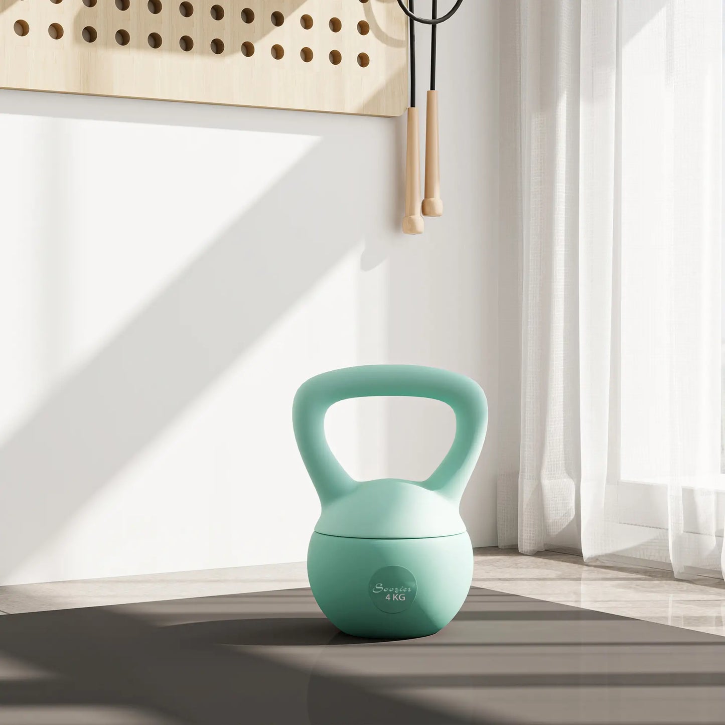 9 lb Soft Kettlebell, Sand Filled Weight w/ Grip Handle, Kettlebell Weight for Full Body Workout, Green